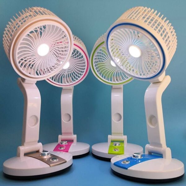 L R Rechargeable Folding Fan With LED Light
