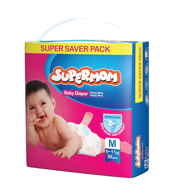 Supermom Baby Belt Diaper Medium ( 6-11 kg ) 50 Pcs