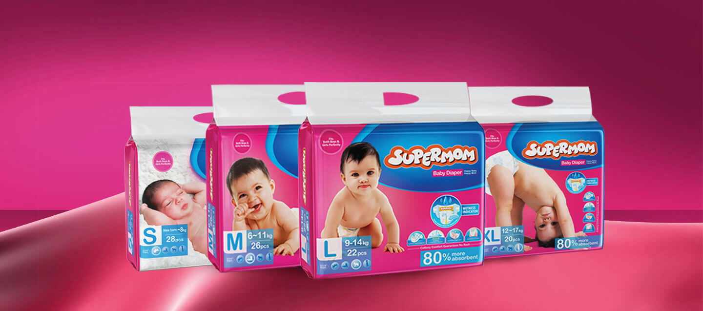 Supermom Baby Belt Diaper Medium ( 6-11 kg ) 50 Pcs