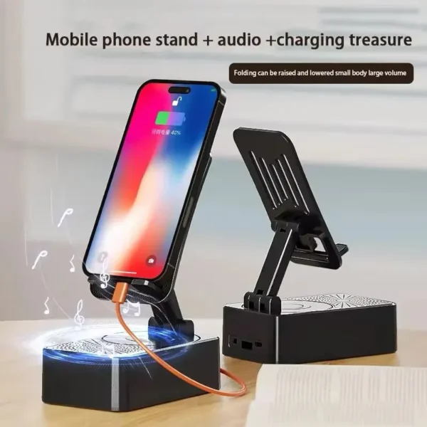 3 in 1 Bluetooth Speaker Phone Stand with Power Bank